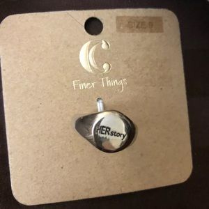 HERstory ring size 9 silver NWT Charming Carlie